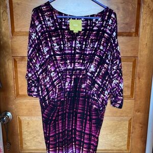 Purple and Black Patterned Dress